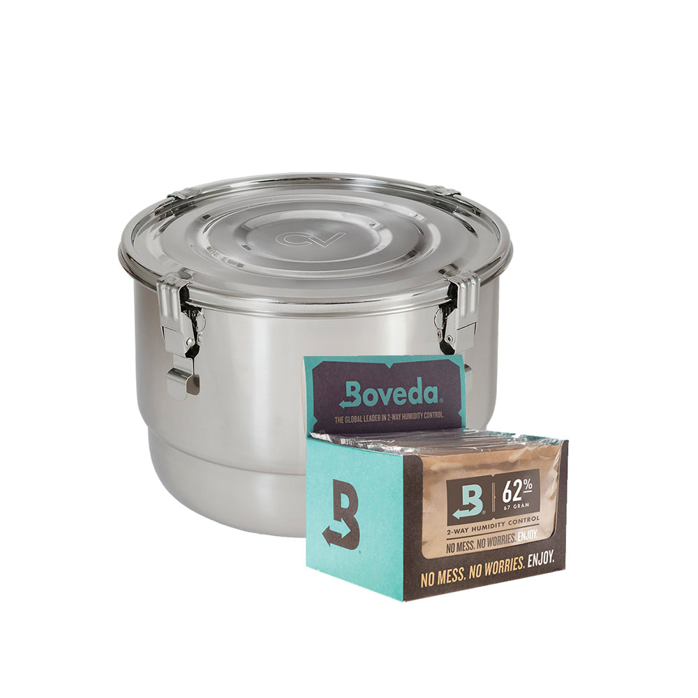 CVault Humidity Controlled Container Combo - 8L | 24 x Boveda 67g 62%