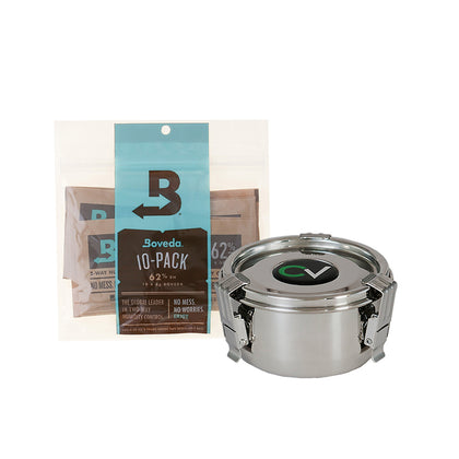 CVault Humidity Controlled Container Combo - Small | 10 x Boveda 8g 62%